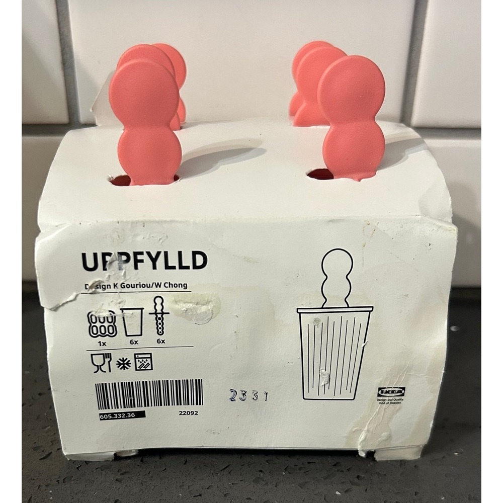 New IKEA Popsicle Ice Pop Mold Maker Molds Pink Yellow Set of 6